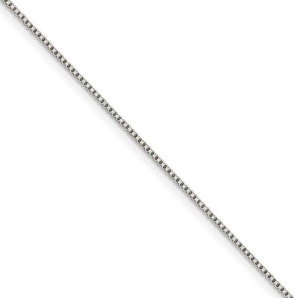0.9mm, Sterling Silver, Solid Box Chain Necklace, 20 Inch - Picture 1 of 8